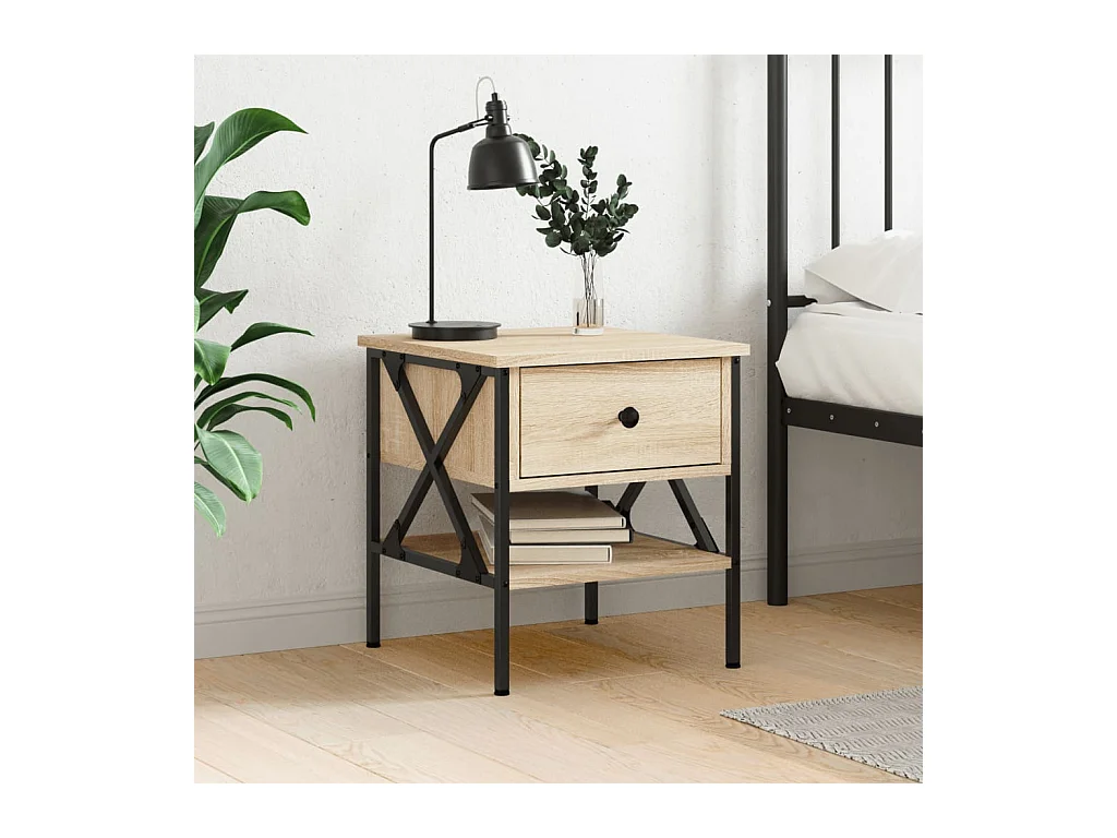 Table de chevet chêne sonoma 40x42x45 cm bois d'ingénierie QPD37670