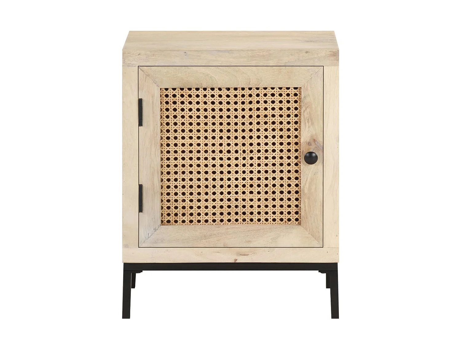 Table de chevet 40x30x50 cm Bois de manguier et canne naturelle KEFWE92126