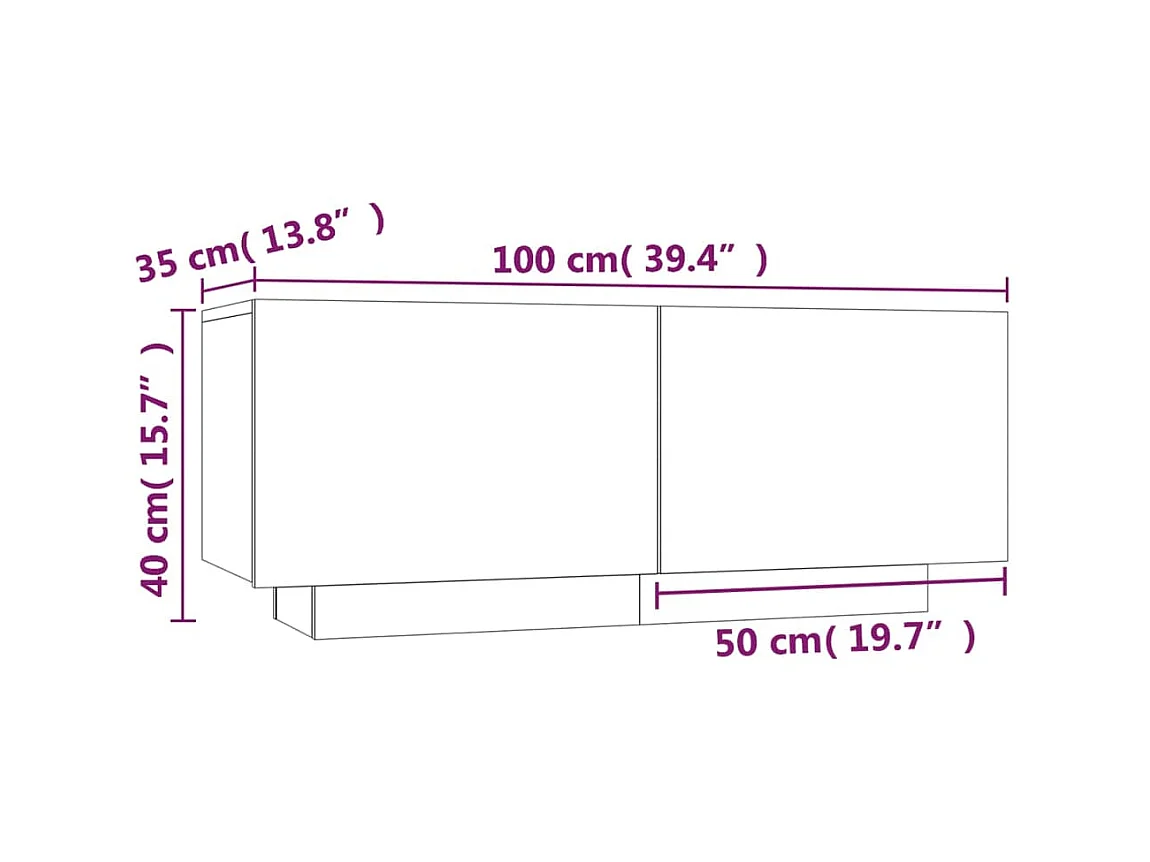 Table de chevet Sonoma gris 100x35x40 cm Bois d'ingénierie KEFWE48240