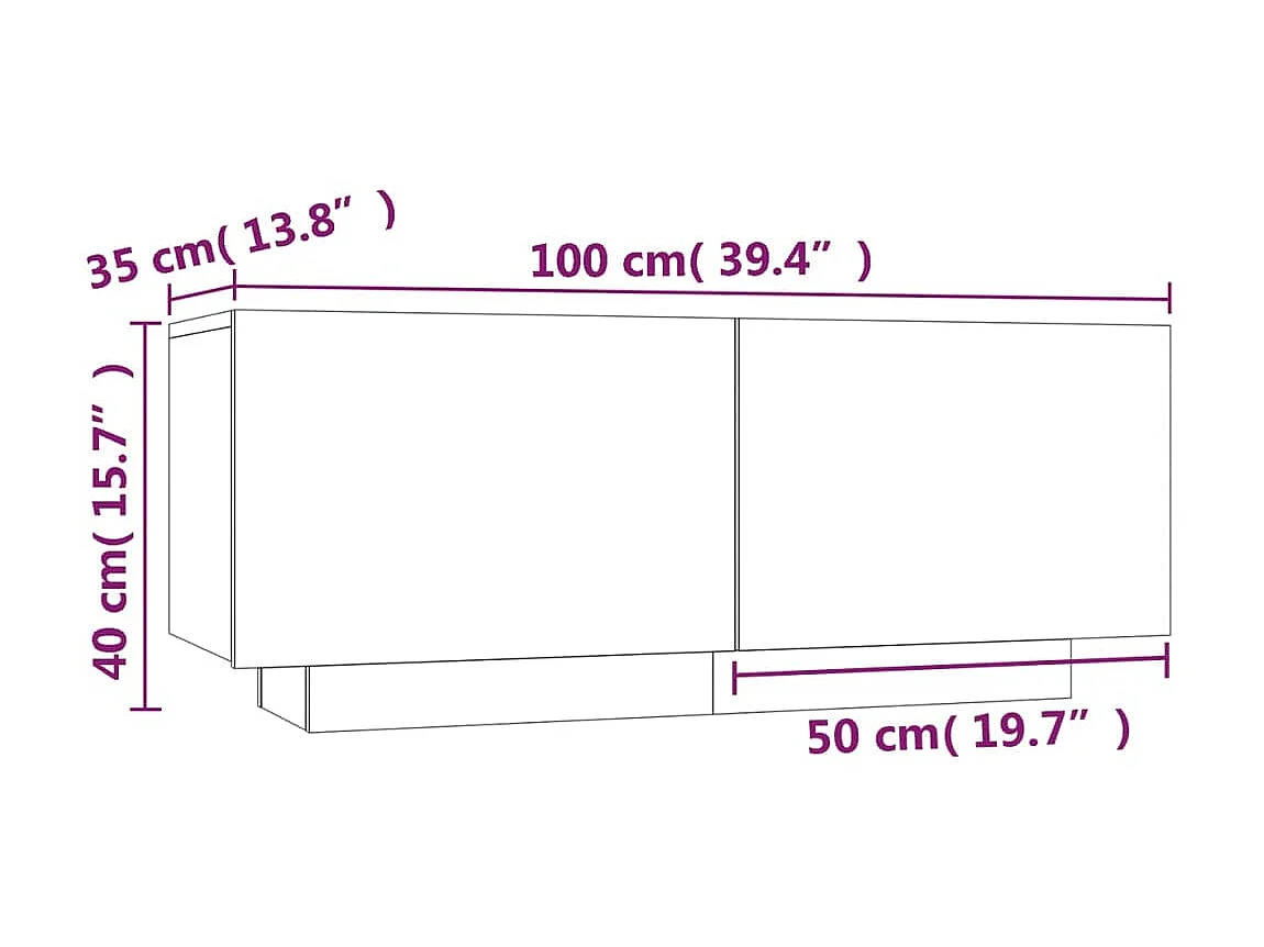 Table de chevet Sonoma gris 100x35x40 cm Bois d'ingénierie KEFWE48240