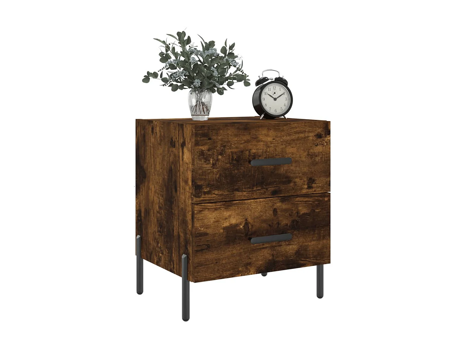 Table de chevet chêne fumé 40x35x47,5 cm bois d'ingénierie QPD72387