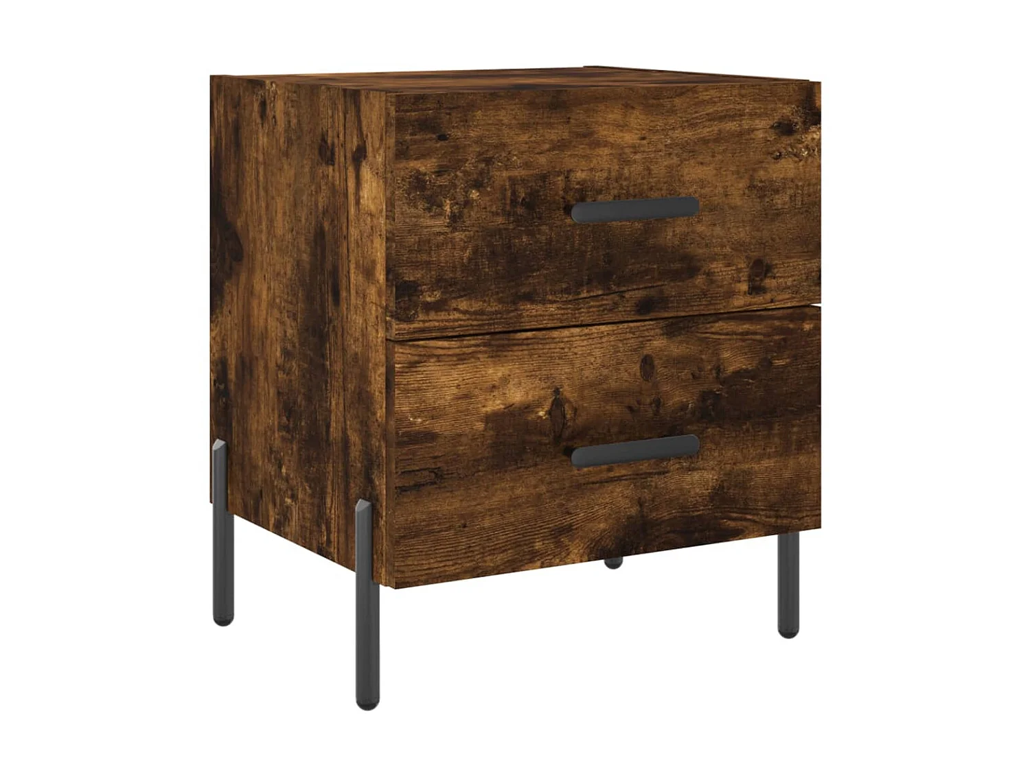 Table de chevet chêne fumé 40x35x47,5 cm bois d'ingénierie QPD72387