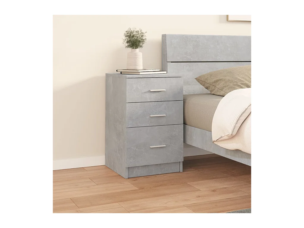 Table de chevet Gris béton 40x40x63 cm Bois d'ingénierie KEFWE39565