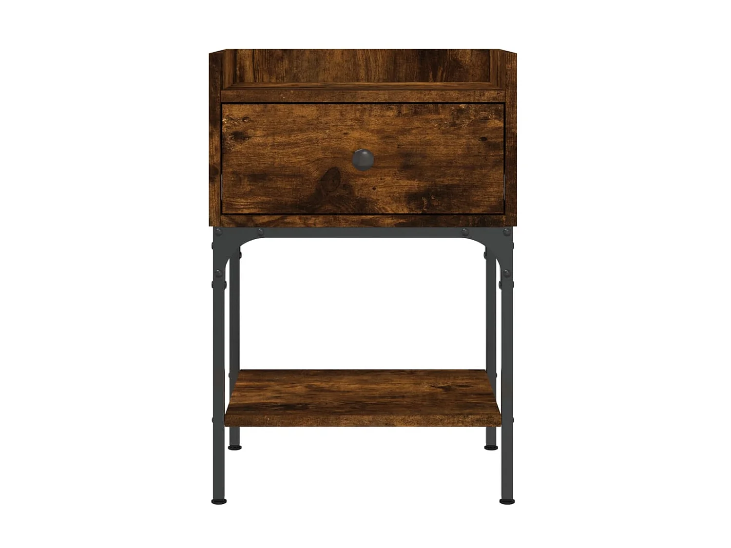 Mesita de noche madera de ingeniería roble ahumado 40,5x31x60cm ES14916