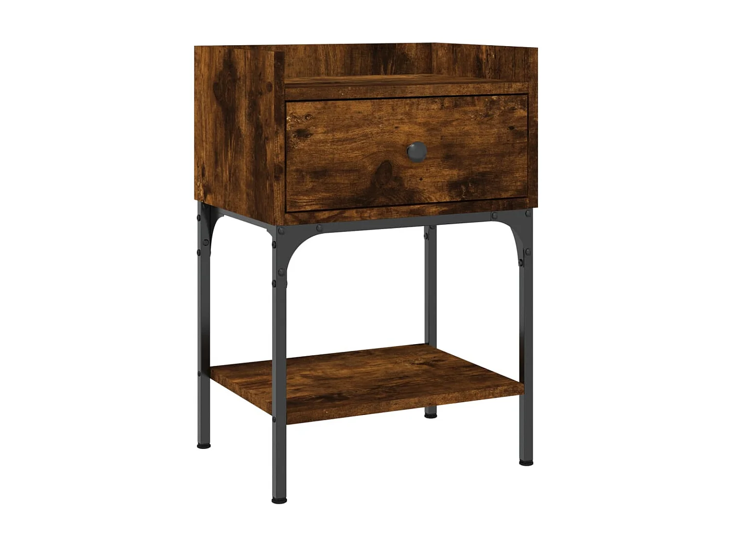 Table de chevet chêne fumé 40,5x31x60 cm bois d'ingénierie QPD68739