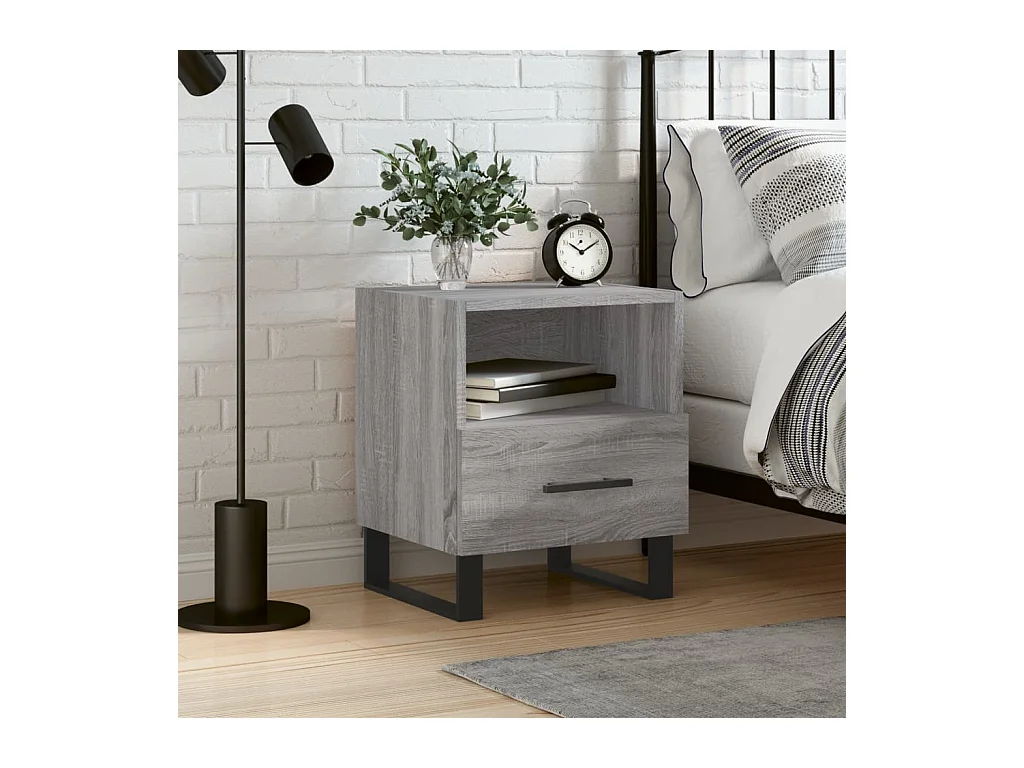 Table de chevet gris sonoma 40x35x47,5 cm bois d'ingénierie QPD48371