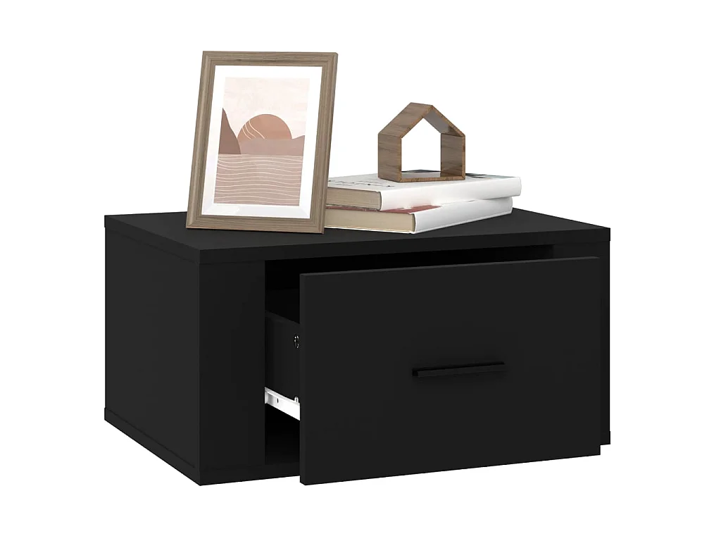 Table de chevet murale Noir 50x36x25 cm KEFWE29320