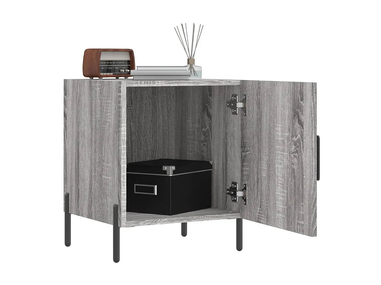 Table de chevet sonoma gris 40x40x50 cm bois d'ingénierie QPD80314