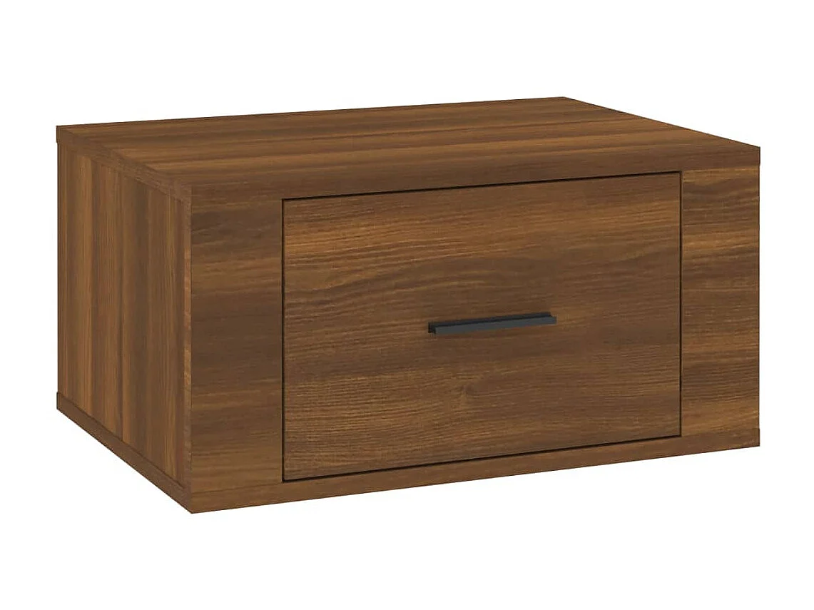 Table de chevet murale Chêne marron 50x36x25 cm KEFWE60448