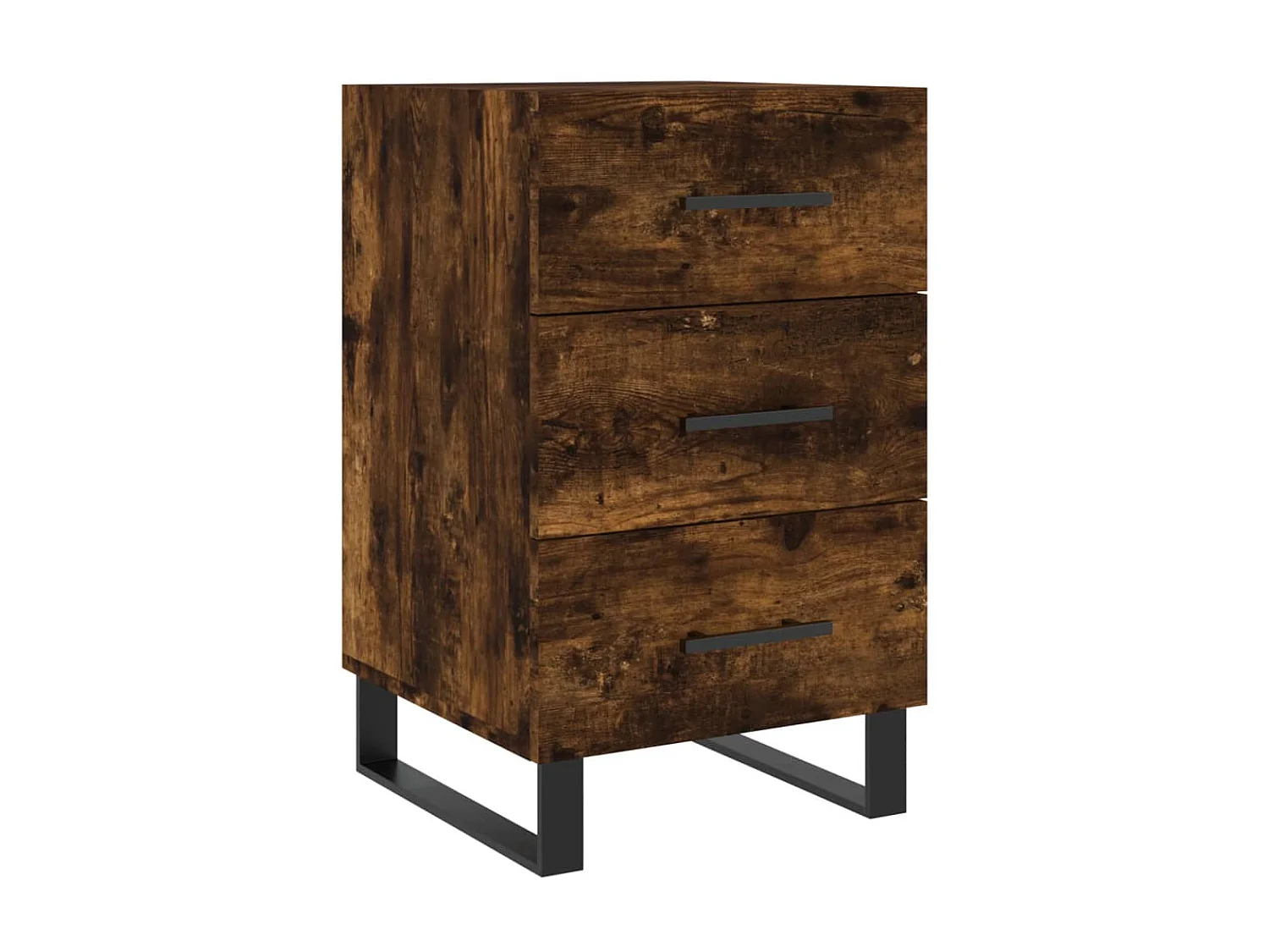 Nachtkastje 40x40x66 cm bewerkt hout gerookt eikenkleurig NL88306