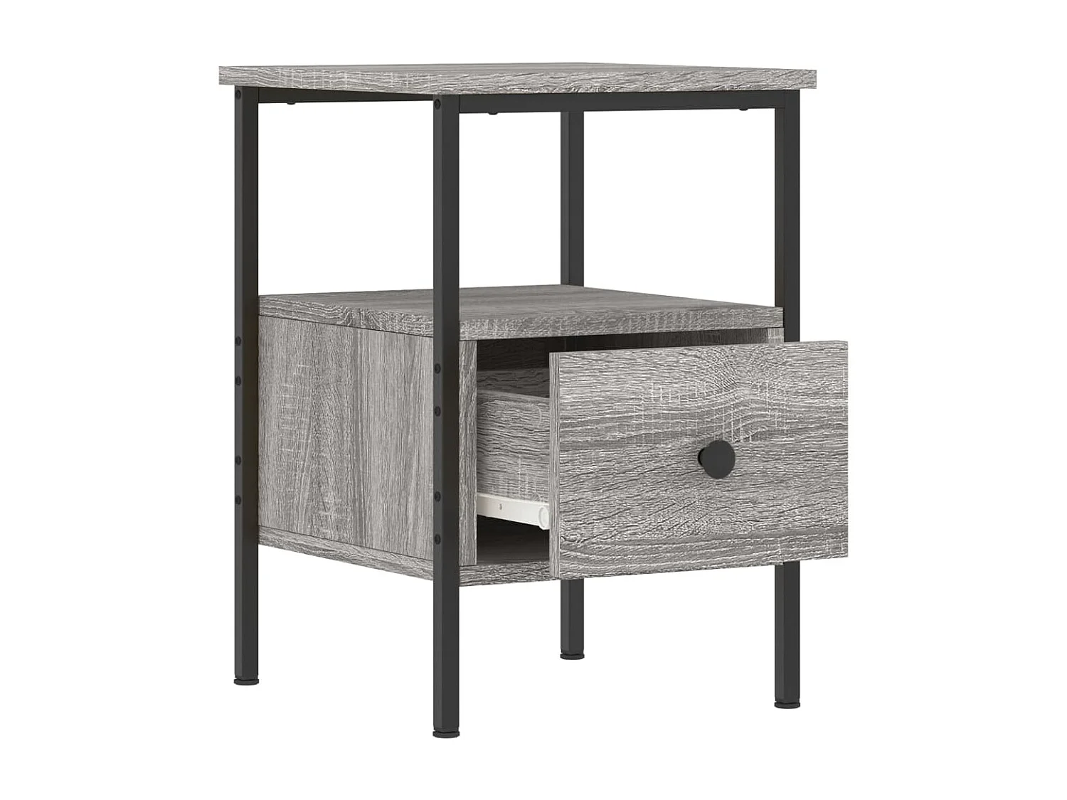 Nachtkastje 34x36x50 cm bewerkt hout grijs sonoma eikenkleurig NL61608