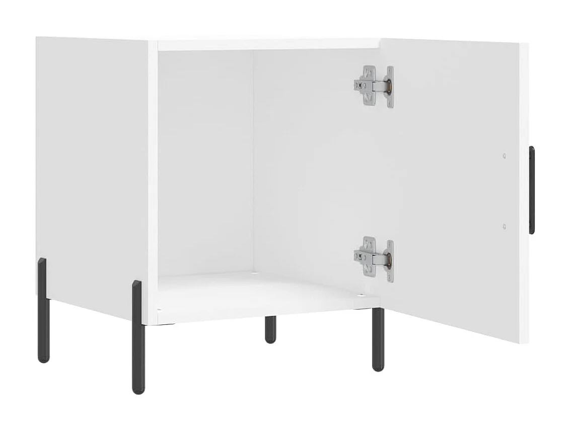 Table de chevet blanc 40x40x50 cm bois d'ingénierie QPD64147