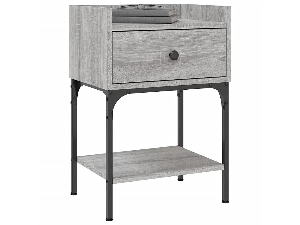 Table de chevet sonoma gris 40,5x31x60 cm bois d'ingénierie QPD21376