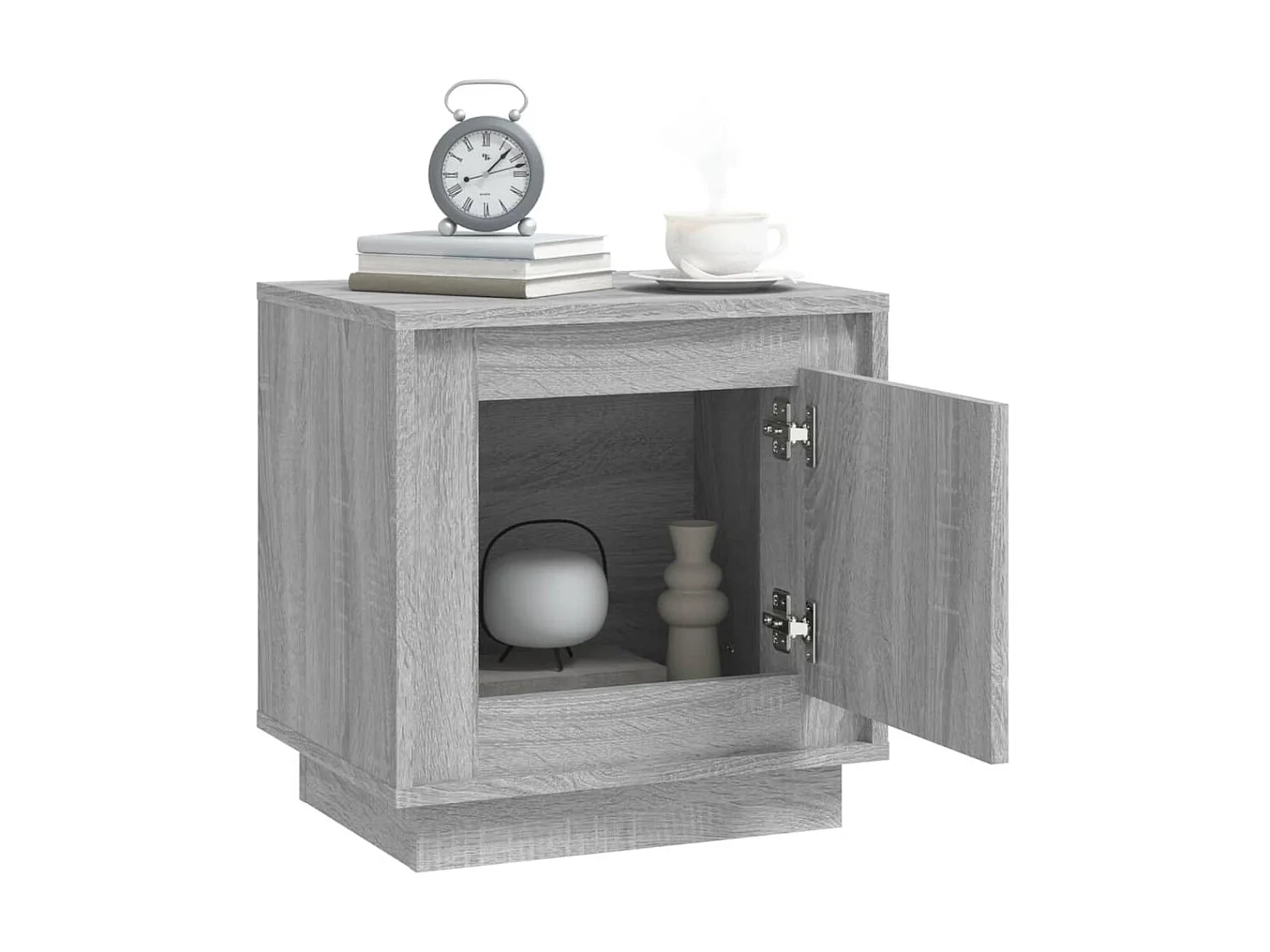 Nachtkastje 44x35x45 cm bewerkt hout grijs sonoma eikenkleurig NL20932