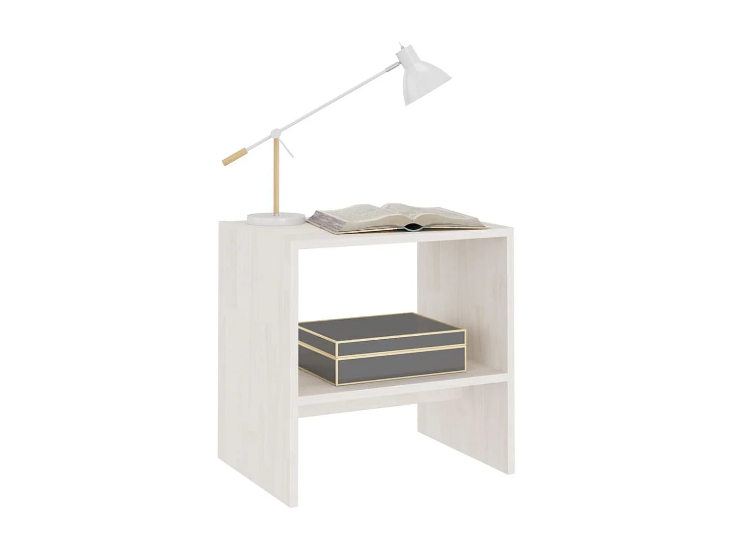 Mesa de cabeceira 40x30,5x40 cm madeira de pinho maciça branco PT40411