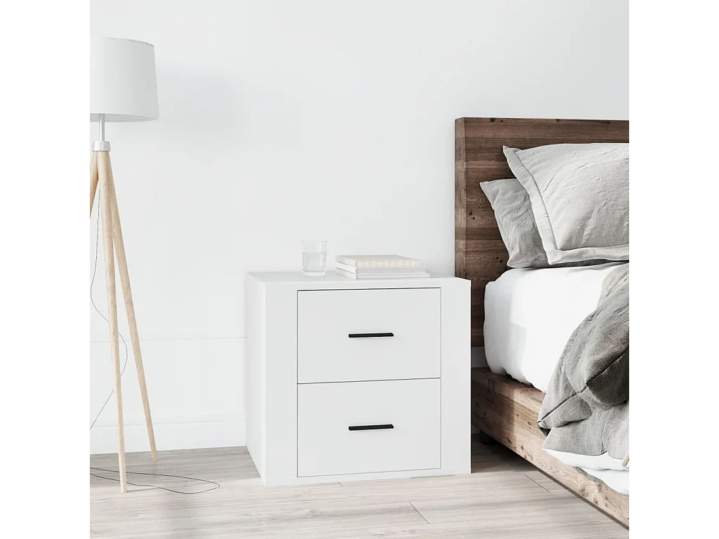 Table de chevet Blanc 50x39x47 cm KEFWE82110