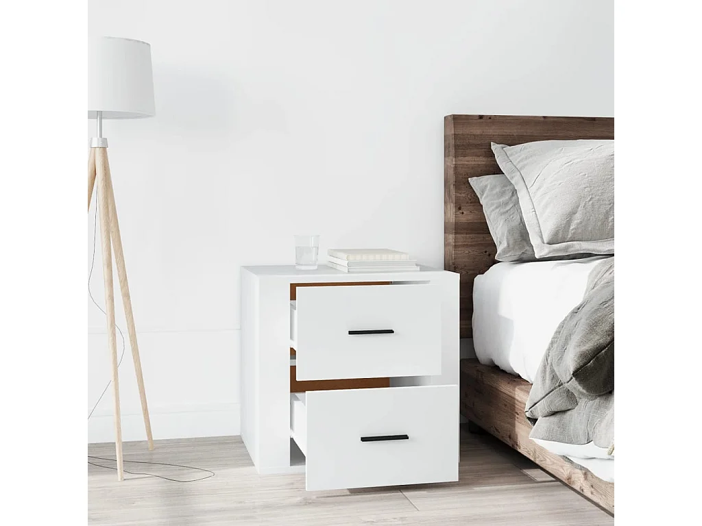 Table de chevet Blanc 50x39x47 cm KEFWE82110