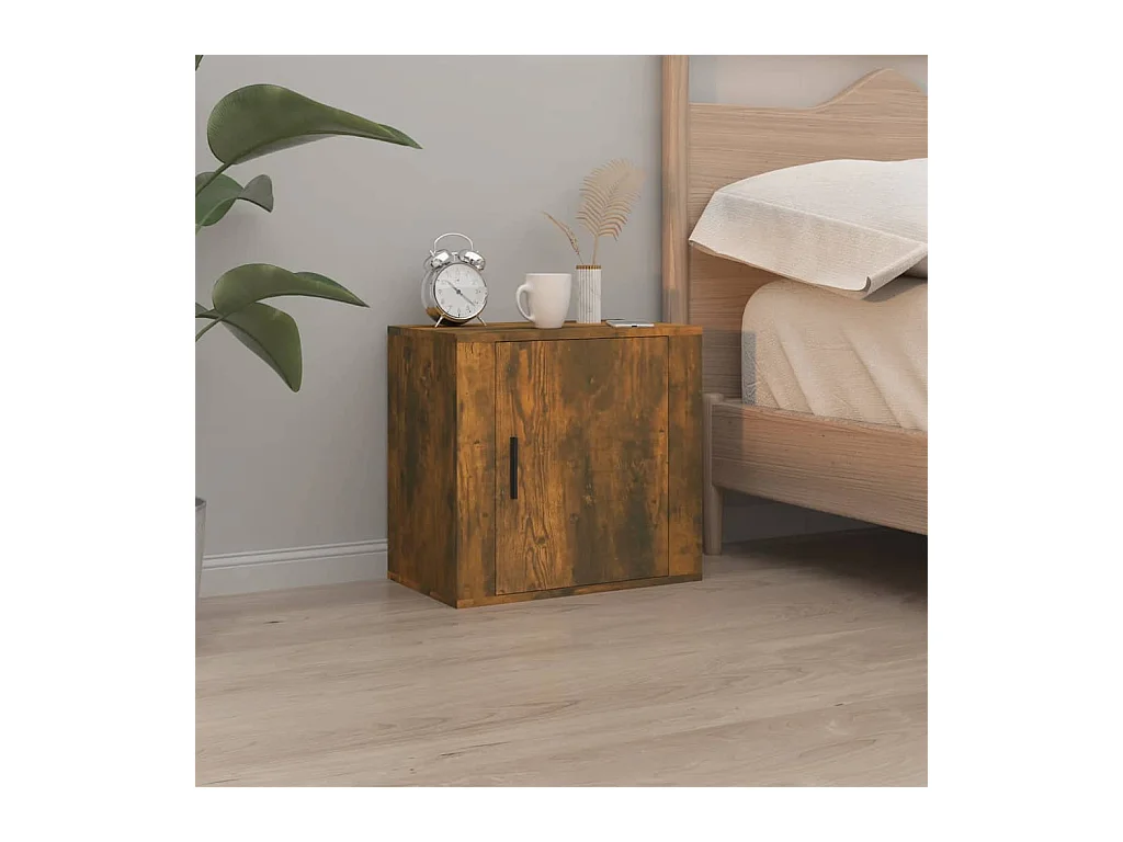 Table de chevet murale Chêne fumé 50x30x47 cm KEFWE84460