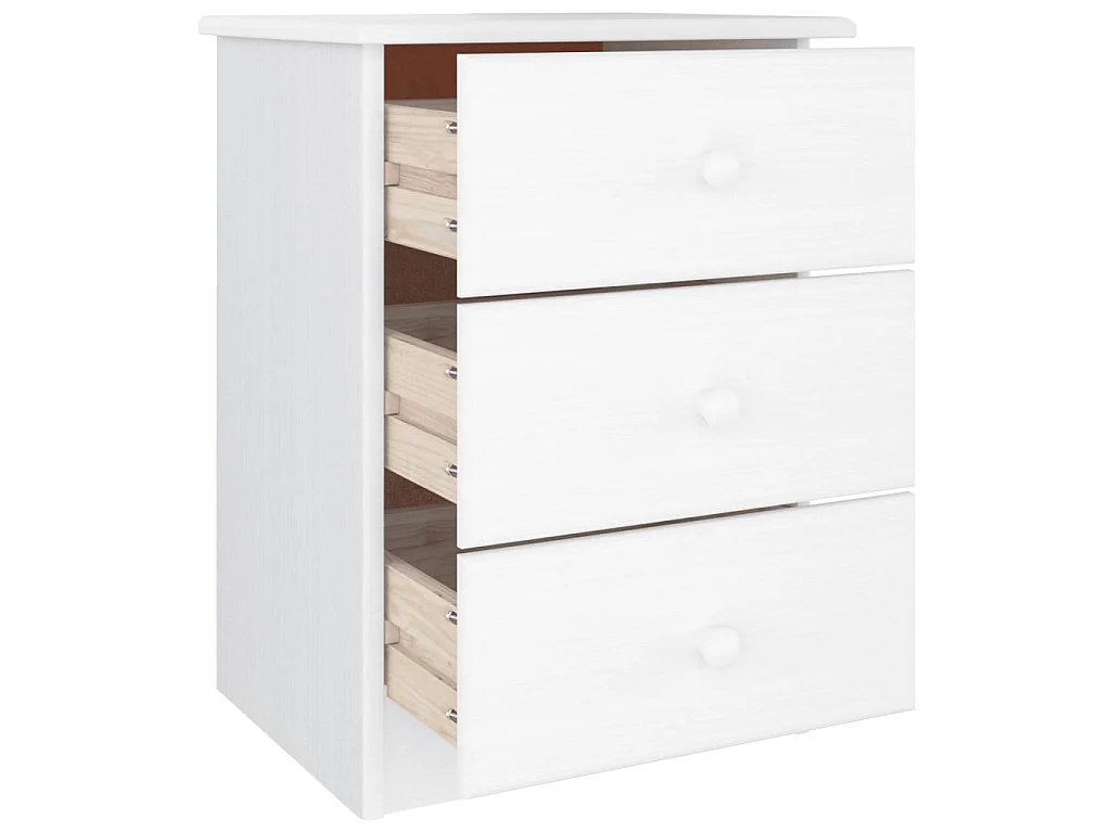 Mesa de cabeceira ALTA 41x35x55,5 cm pinho maciço branco PT87996