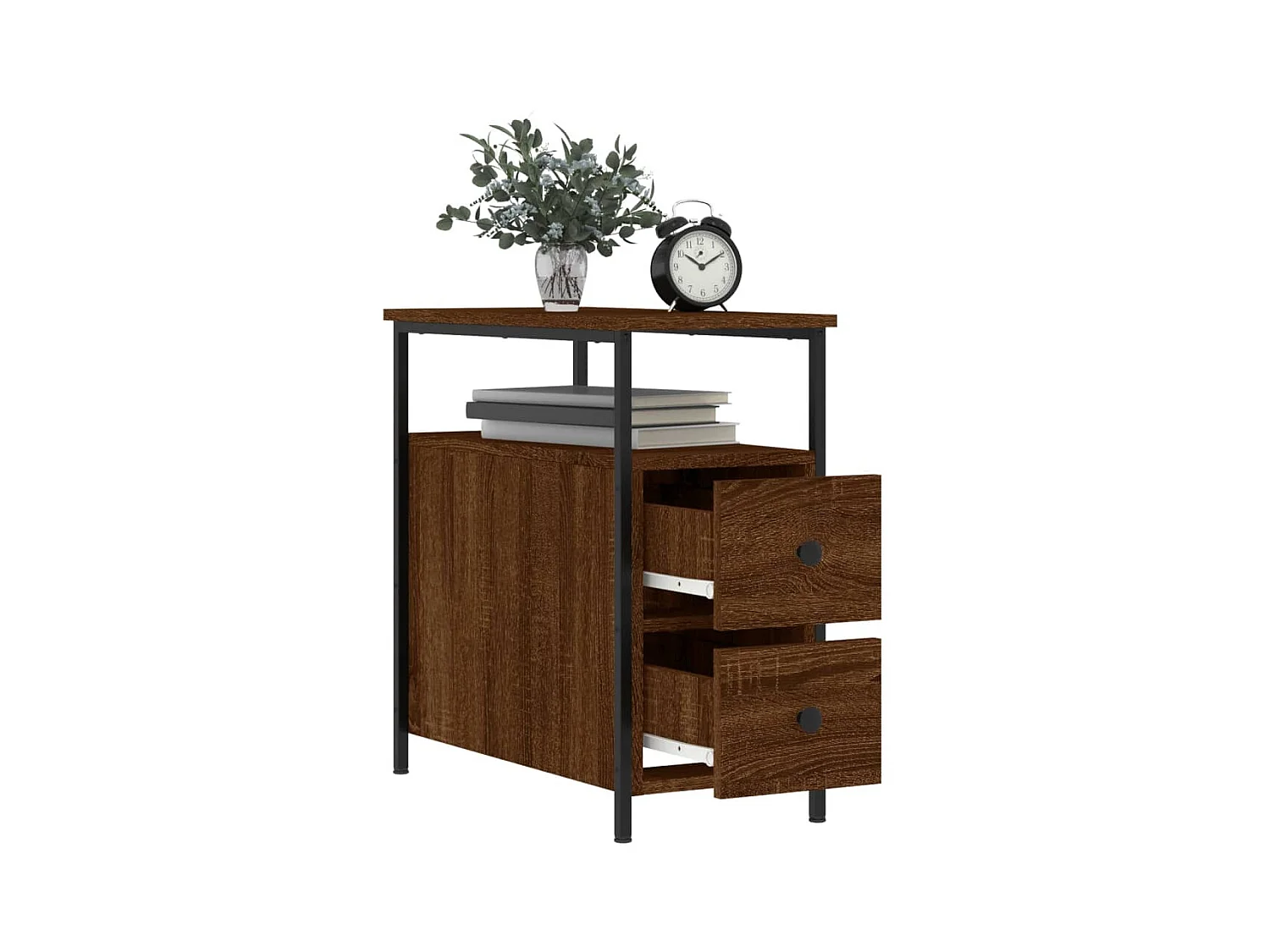 Mesa de cabeceira derivados de madeira carvalho castanho PT41323