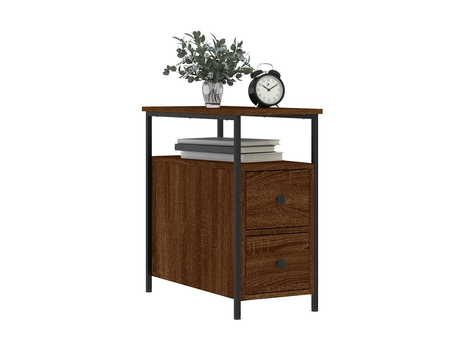 Table de chevet chêne marron 30x60x60 cm bois d'ingénierie QPD32184