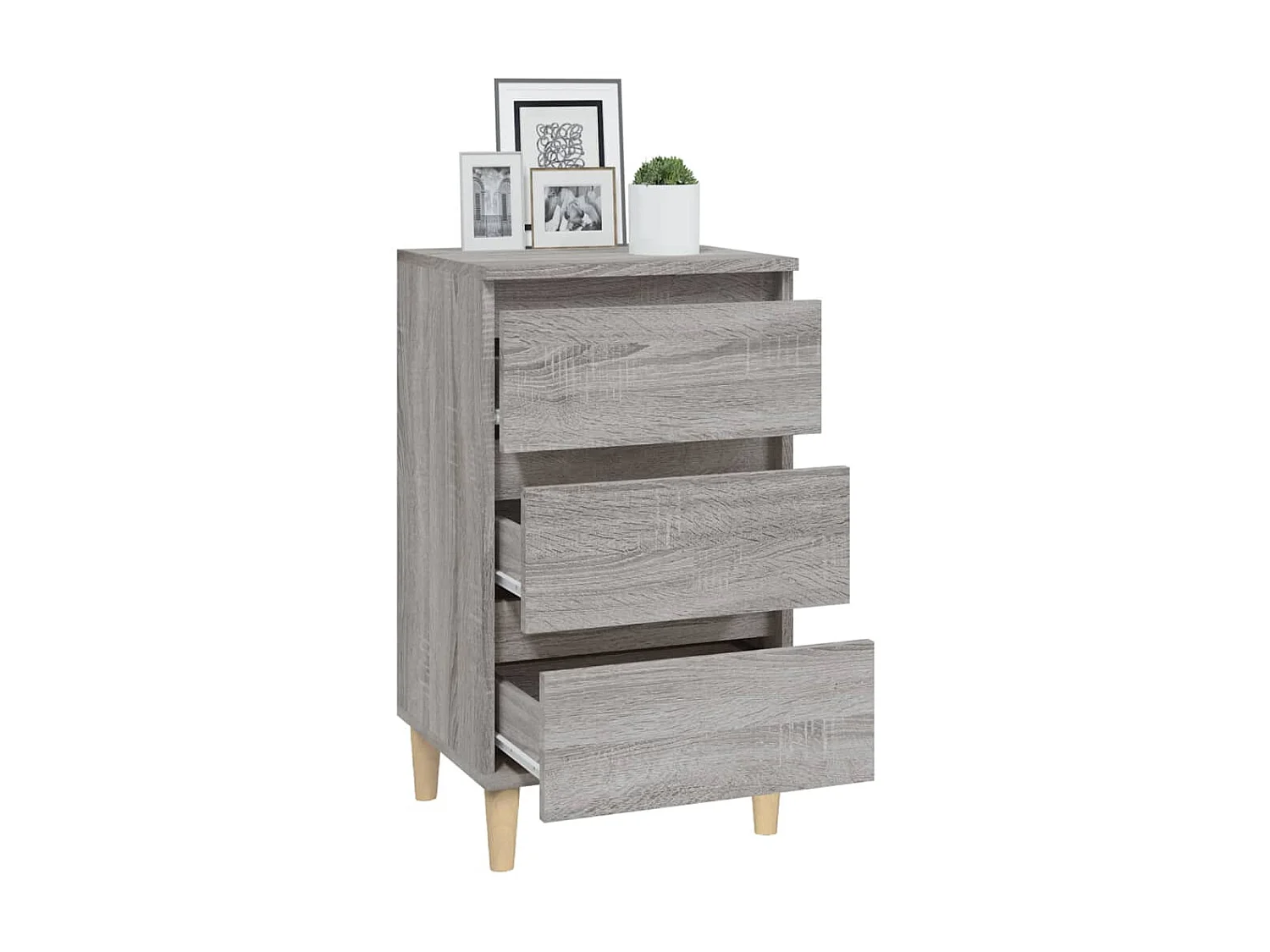 Table de chevet sonoma gris 40x35x70 cm bois d'ingénierie KEFWE45662