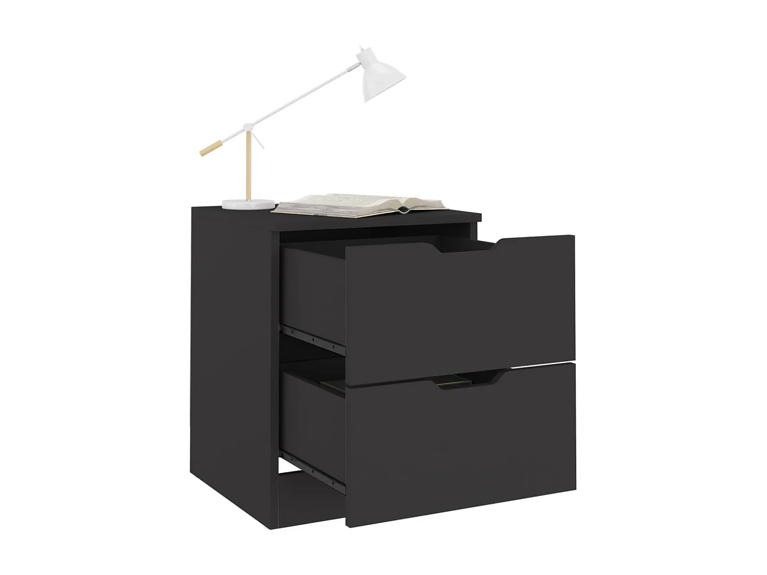 Table de chevet Noir 40x40x50 cm Aggloméré KEFWE19942