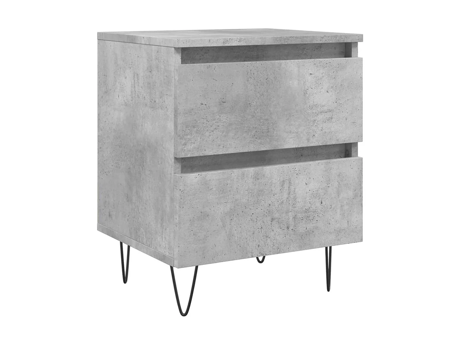 Table de chevet gris béton 40x35x50 cm bois d'ingénierie QPD69504