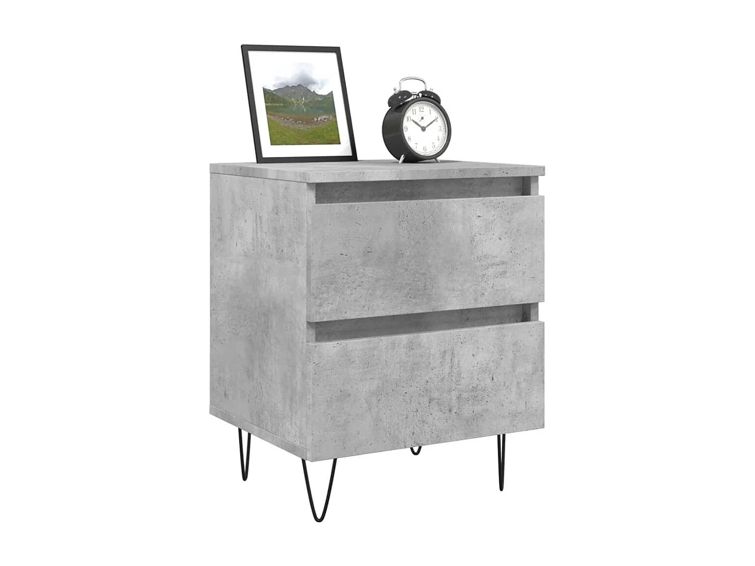 Table de chevet gris béton 40x35x50 cm bois d'ingénierie QPD69504