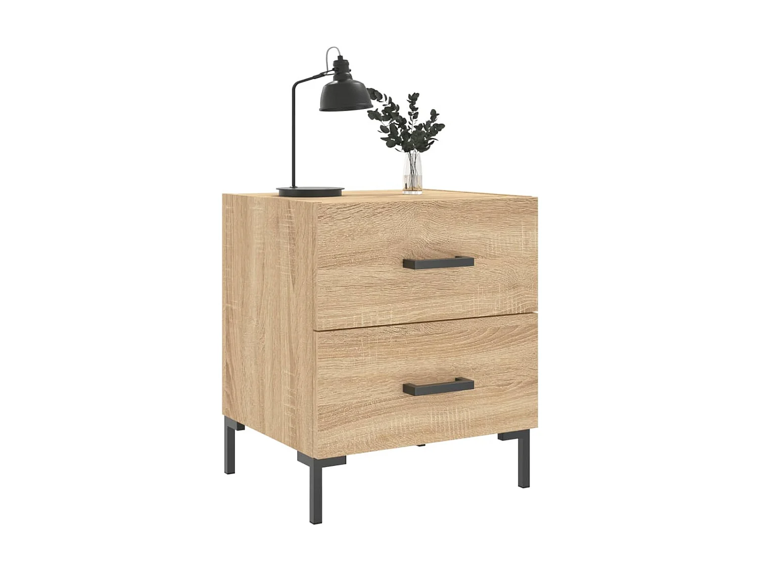 Comodino | Tavolino da notte | Tavolino da letto Rovere Sonoma 40x35x47,5 cm in Legno Multistrato