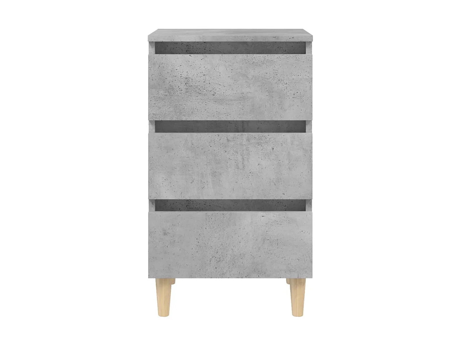 Table de chevet avec pieds en bois solide Gris béton 40x35x69cm KEFWE14761