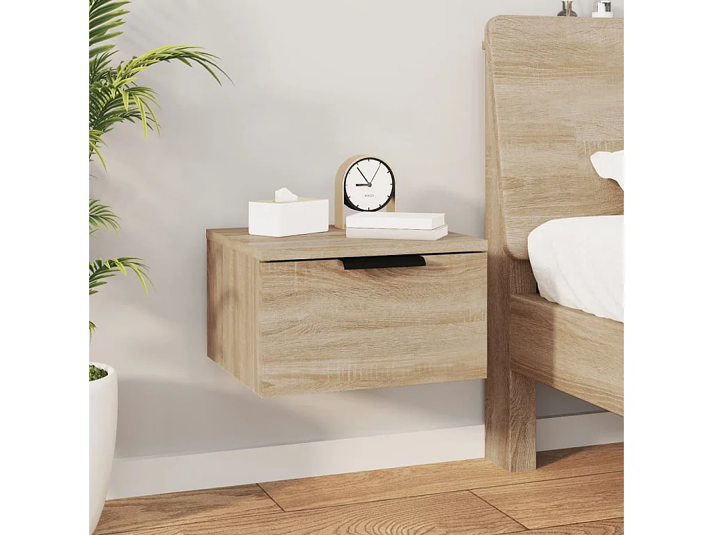 Table de chevet murale Chêne sonoma 34x30x20 cm QPD44256
