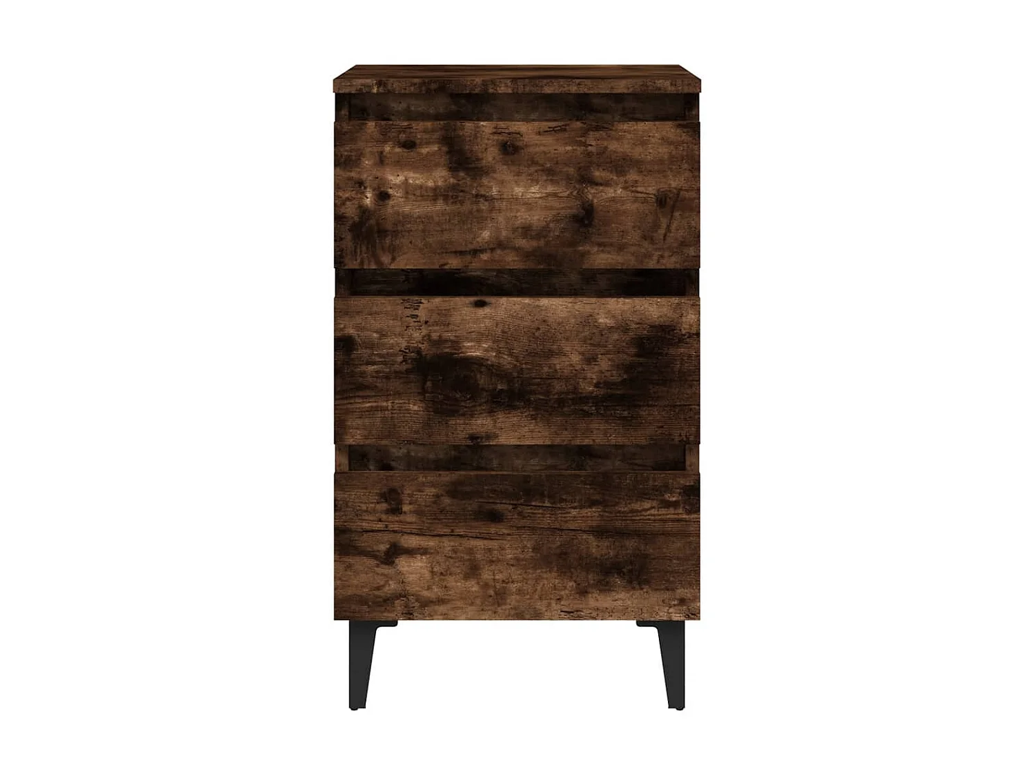 Table de chevet avec pieds en métal Chêne fumé 40x35x69 cm KEFWE40939