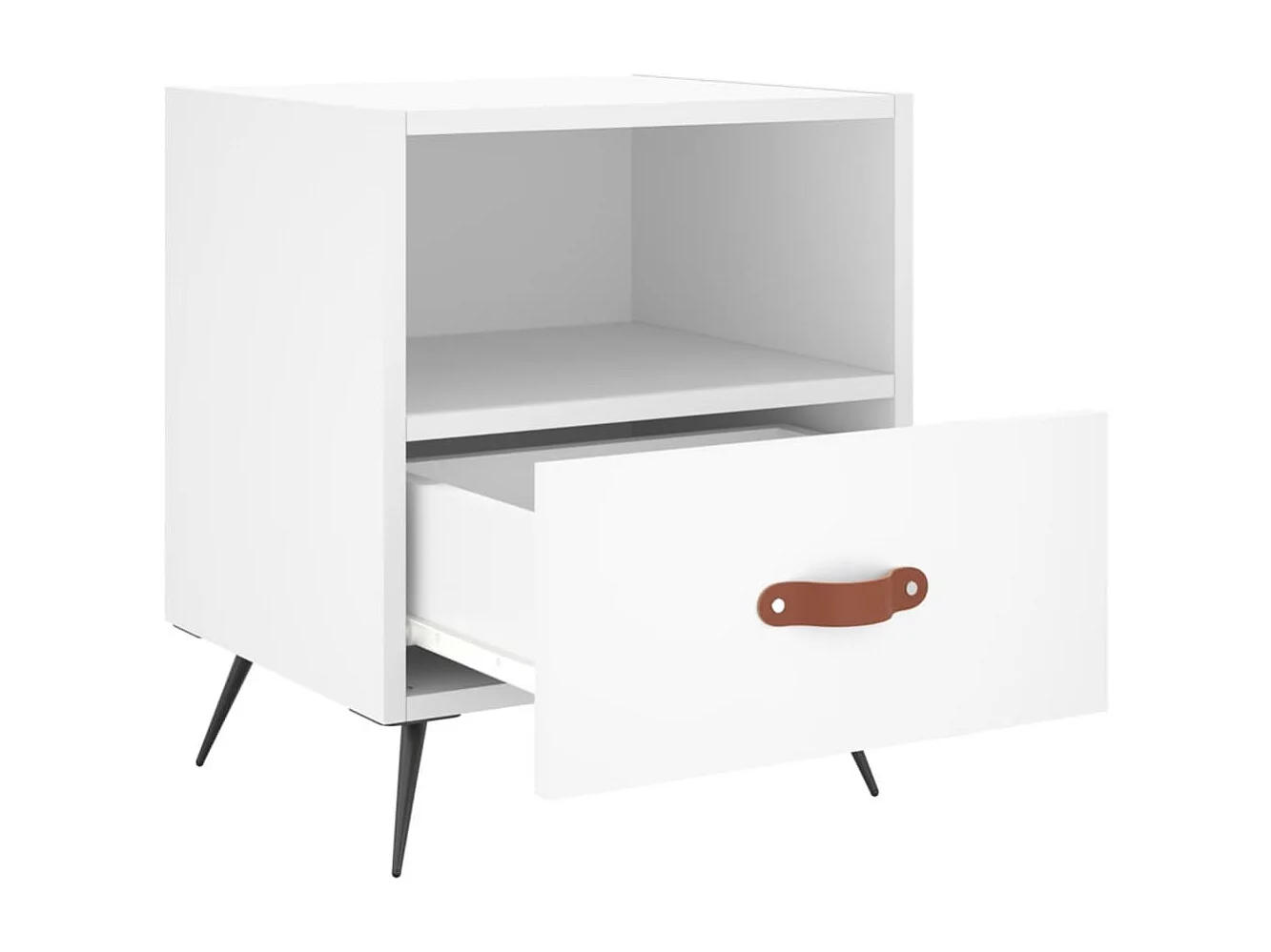 Mesita de noche madera de ingeniería blanco 40x35x47,5 cm ES64628