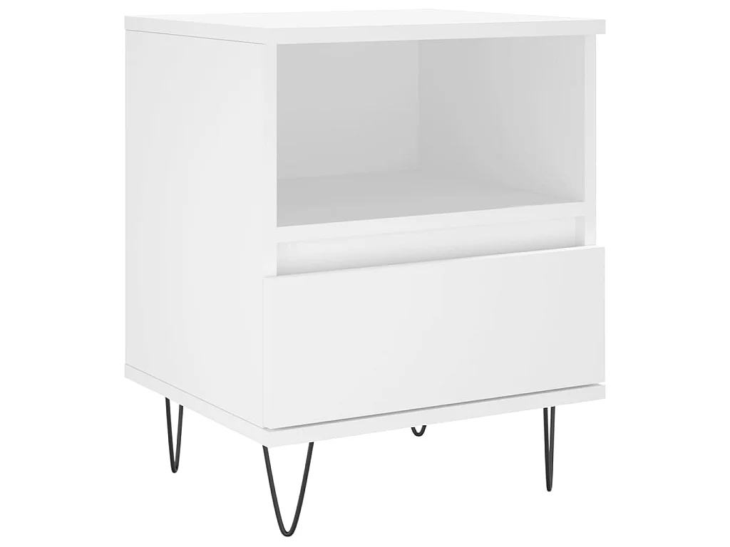 Table de chevet Blanc 40x35x50 cm Bois d'ingénierie QPD21821