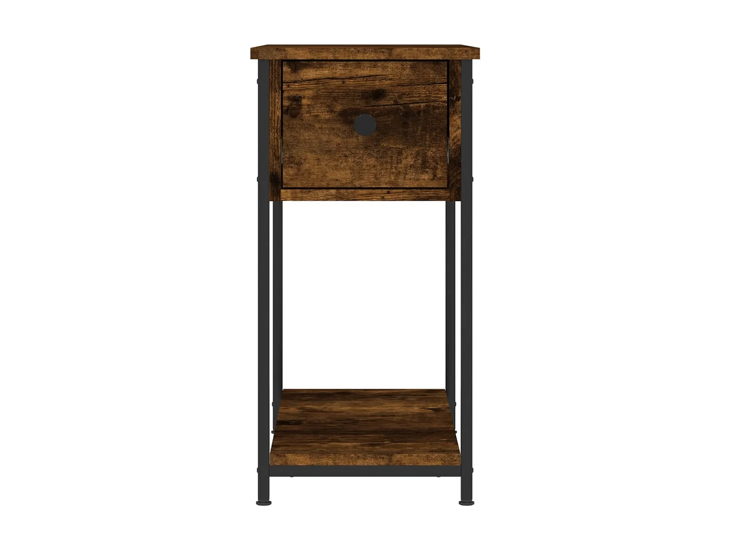 Table de chevet chêne fumé 30x60x60 cm bois d'ingénierie QPD41612