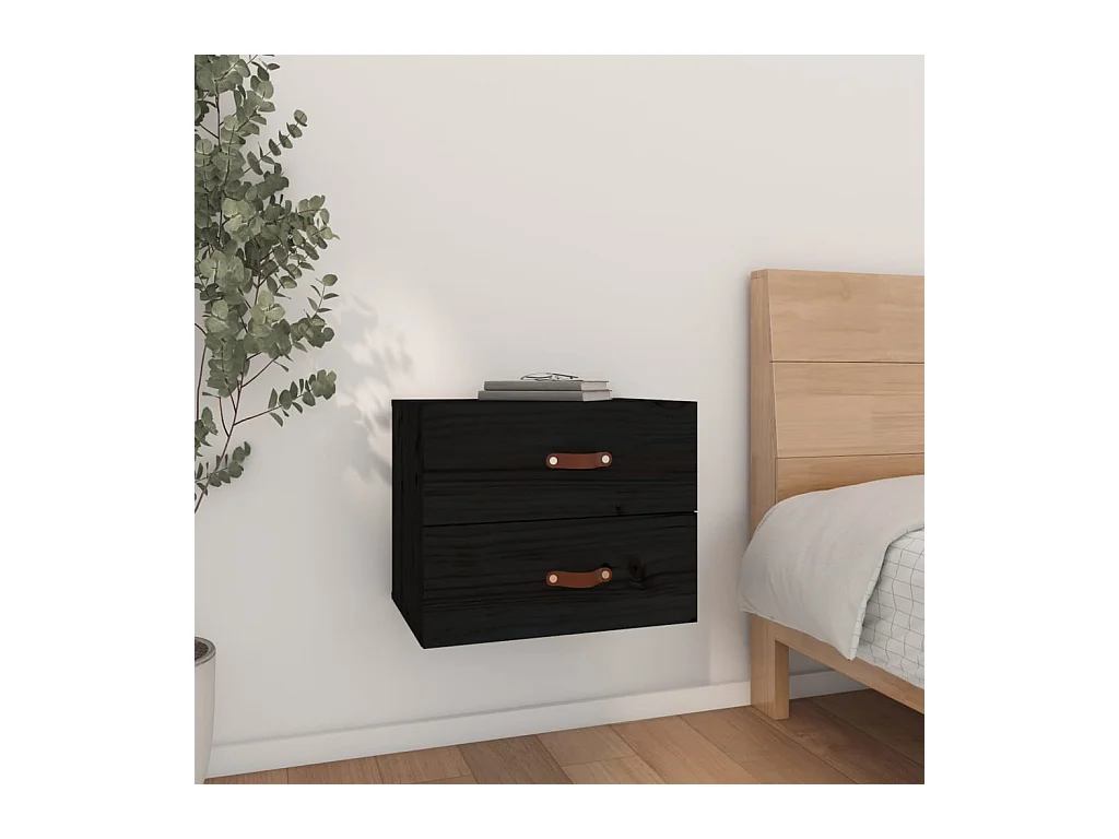 Table de chevet murale Noir 50x36x40 cm KEFWE41566