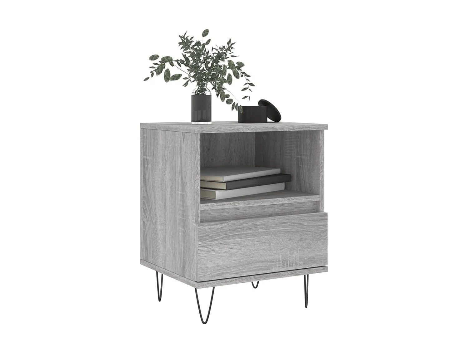 Table de chevet sonoma gris 40x35x50 cm bois d'ingénierie QPD83336