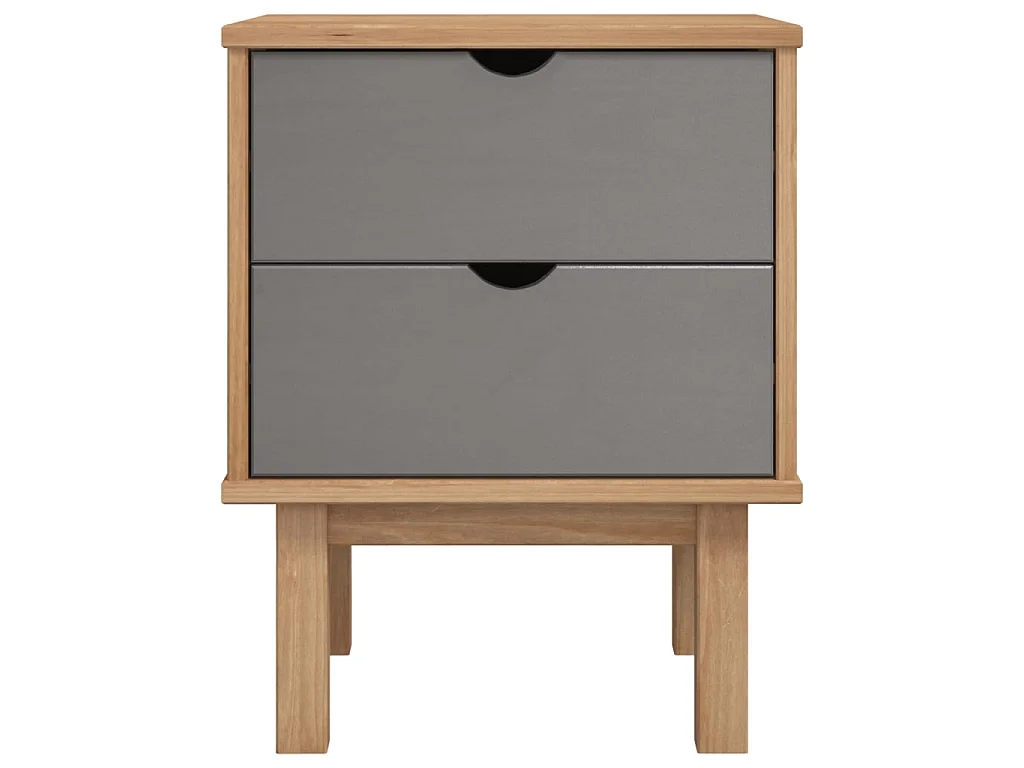 Table de chevet OTTA Marron et gris 46x39,5x57 cm Bois de pin KEFWE34426