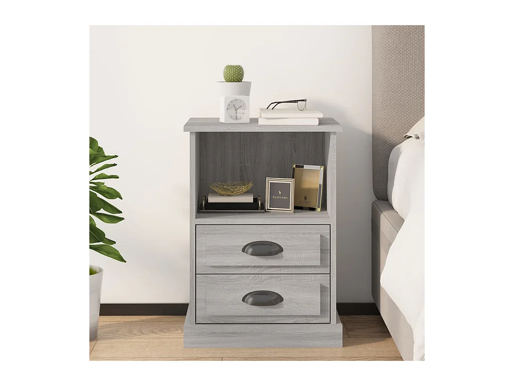 Mesita de noche color gris Sonoma 43x36x60 cm ES71903
