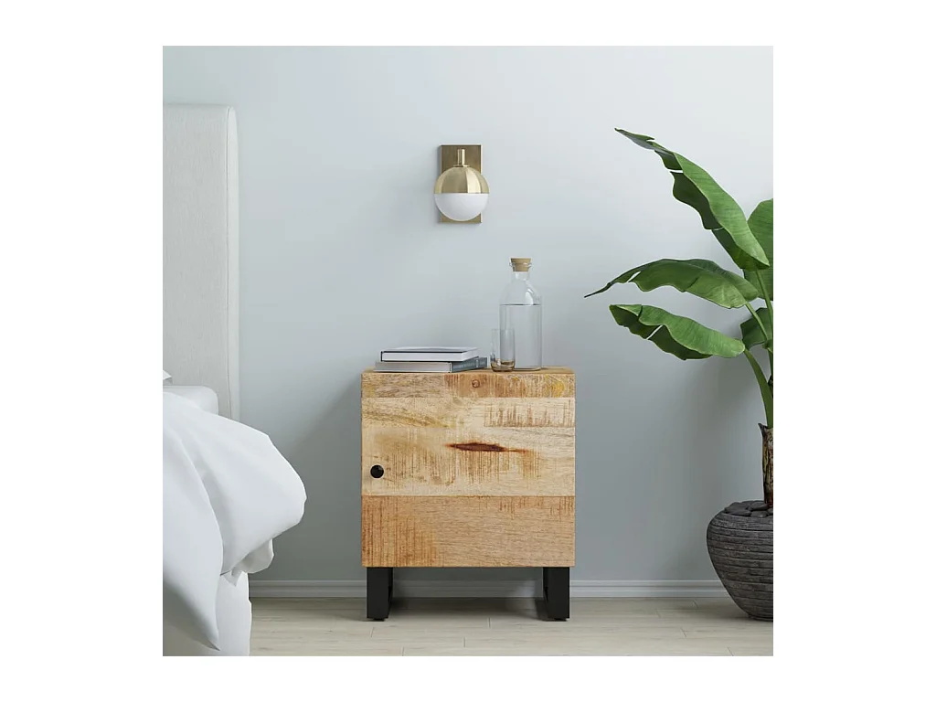 Table de chevet 40x33x46 cm Bois de manguier solide KEFWE48718