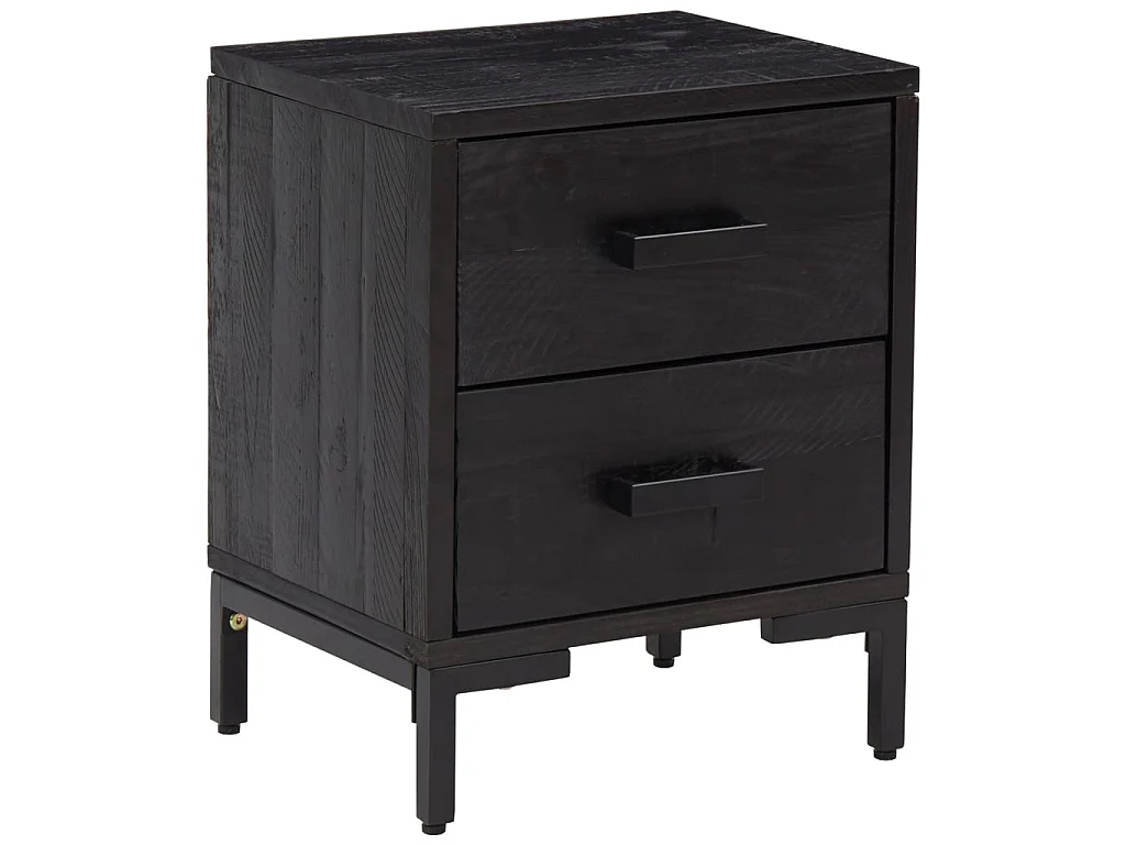 Table de chevet Noir 36x30x45 cm Bois de pin massif KEFWE43771