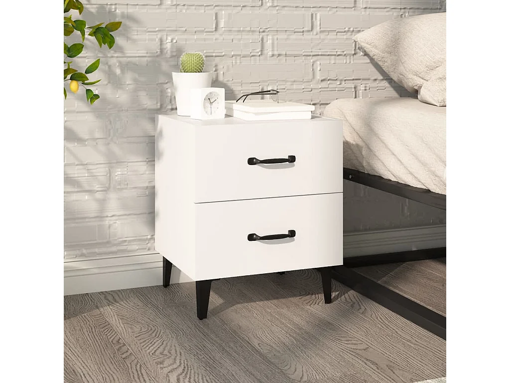 Table de chevet Blanc 40x35x47,5 cm KEFWE68488