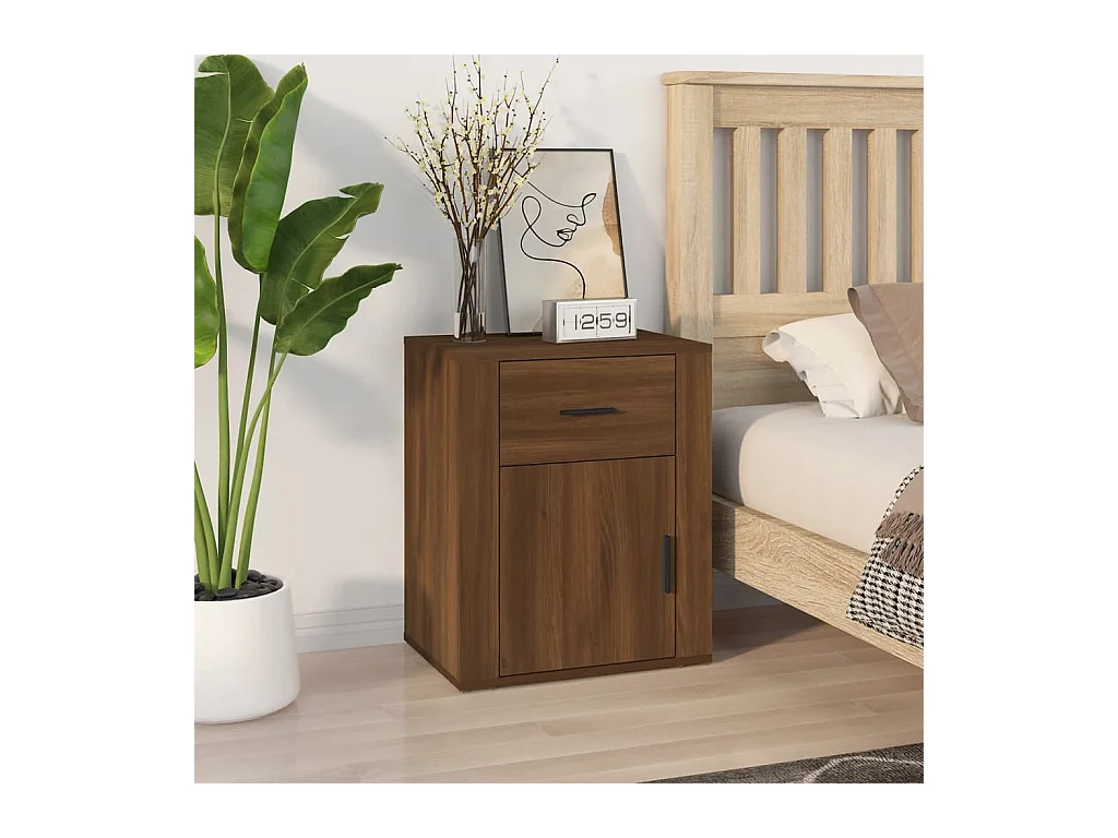 Table de chevet Chêne marron 50x36x60 cm Bois d'ingénierie KEFWE86245