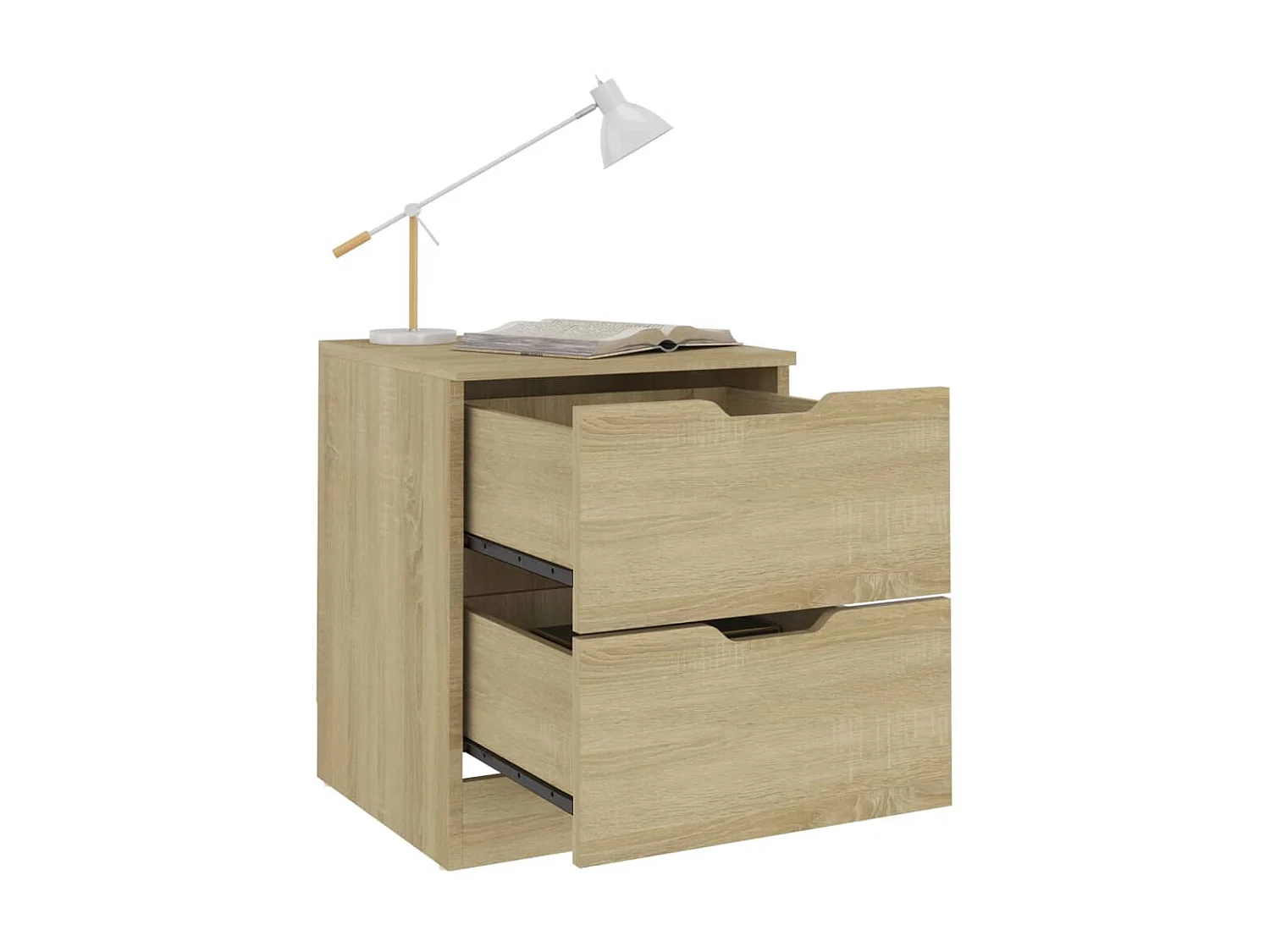 Mesita de noche madera de ingeniería roble Sonoma 40x40x50 cm ES67465