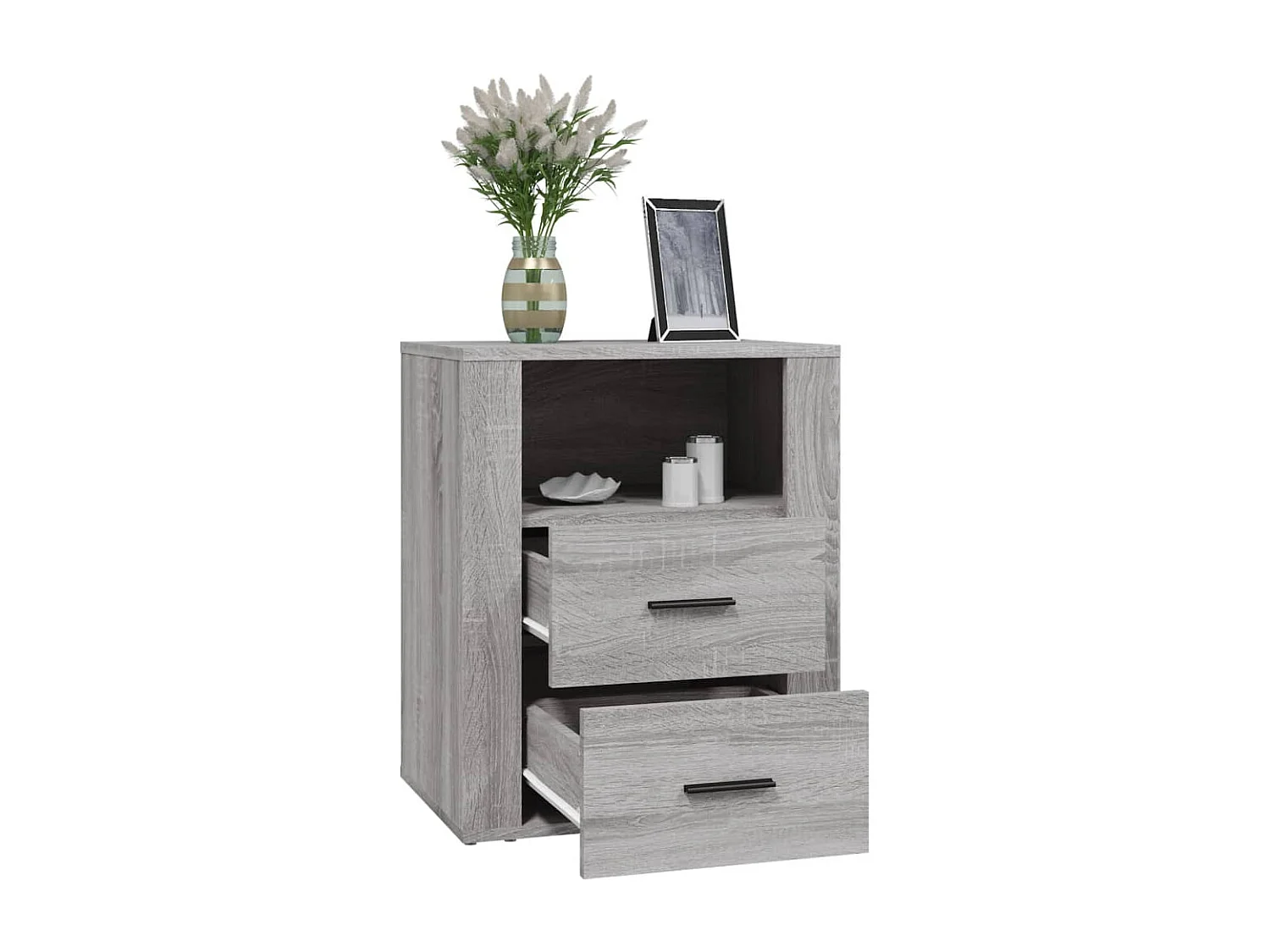 Table de chevet Sonoma gris 50x36x60 cm Bois d'ingénierie KEFWE38640