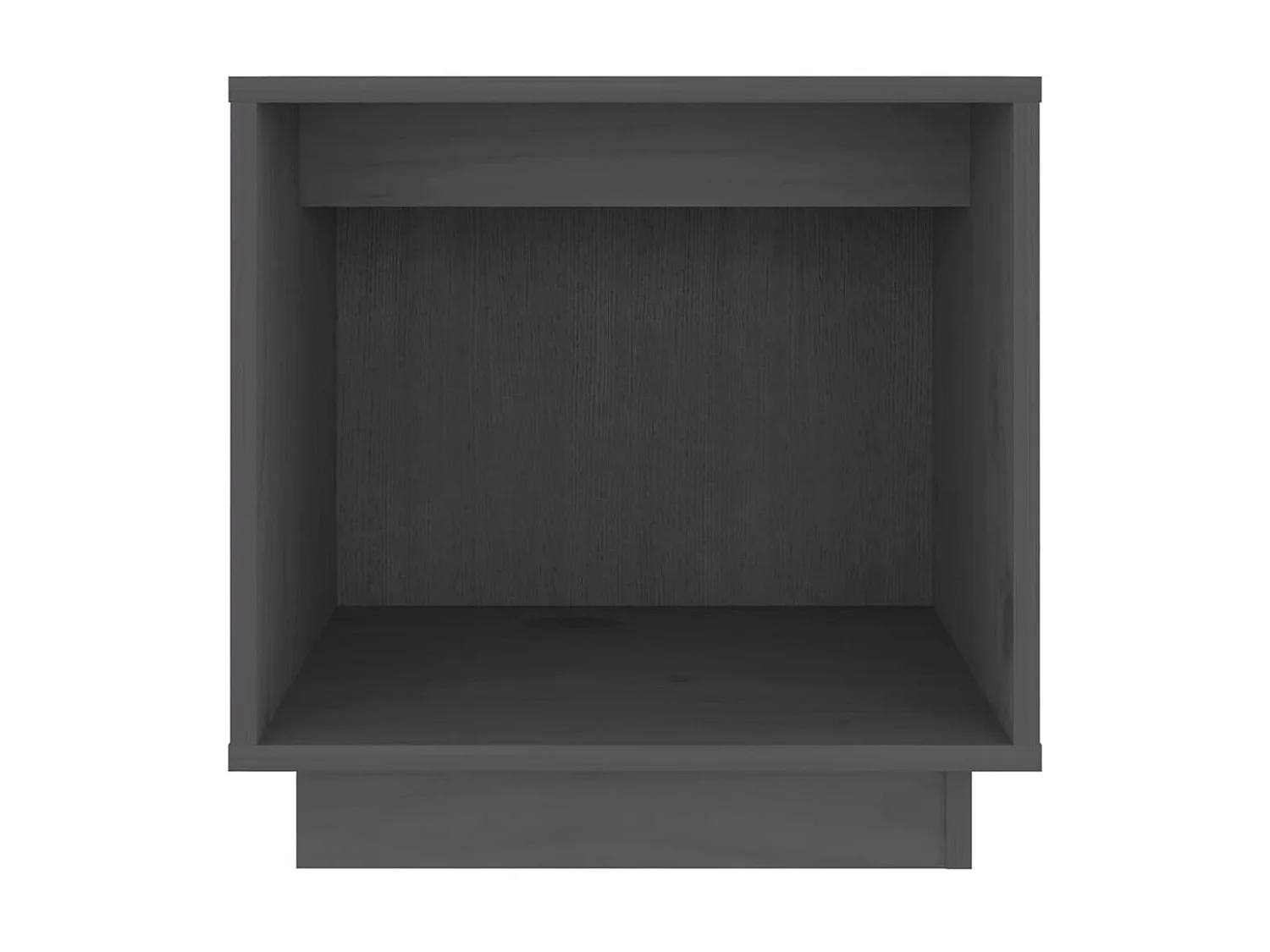 Mesita de noche de madera maciza de pino gris 40x30x40 cm ES26533