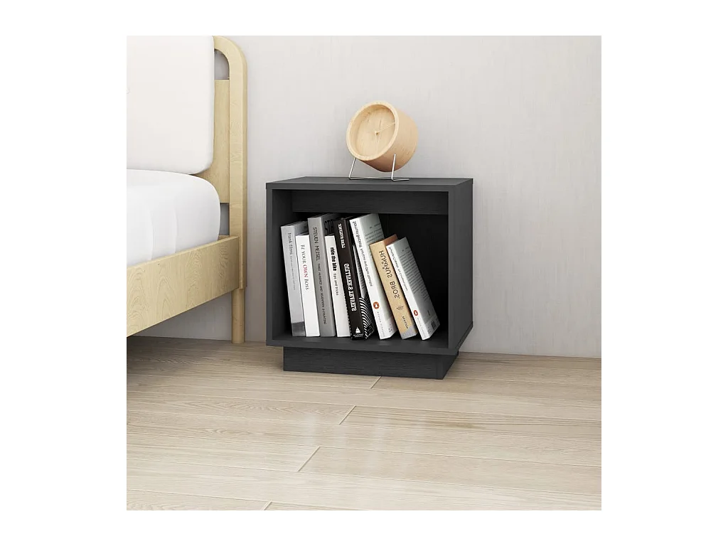 Table de chevet Gris 40x30x40 cm Bois de pin solide KEFWE74517
