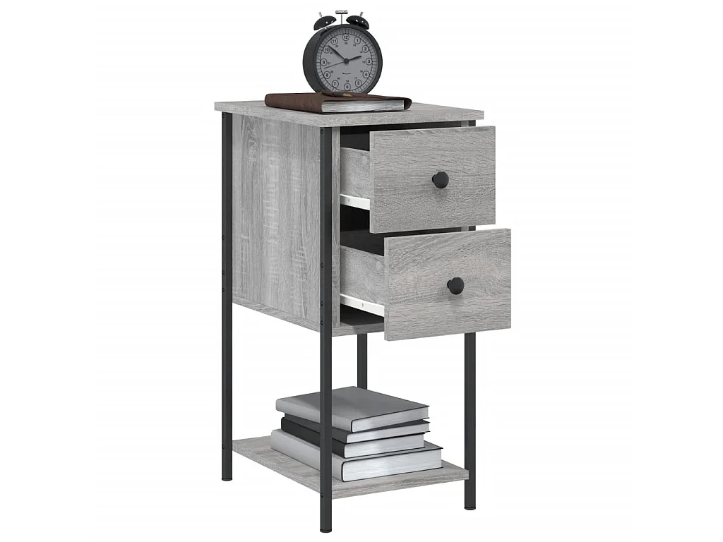 Table de chevet sonoma gris 32x42x70 cm bois d'ingénierie QPD38426