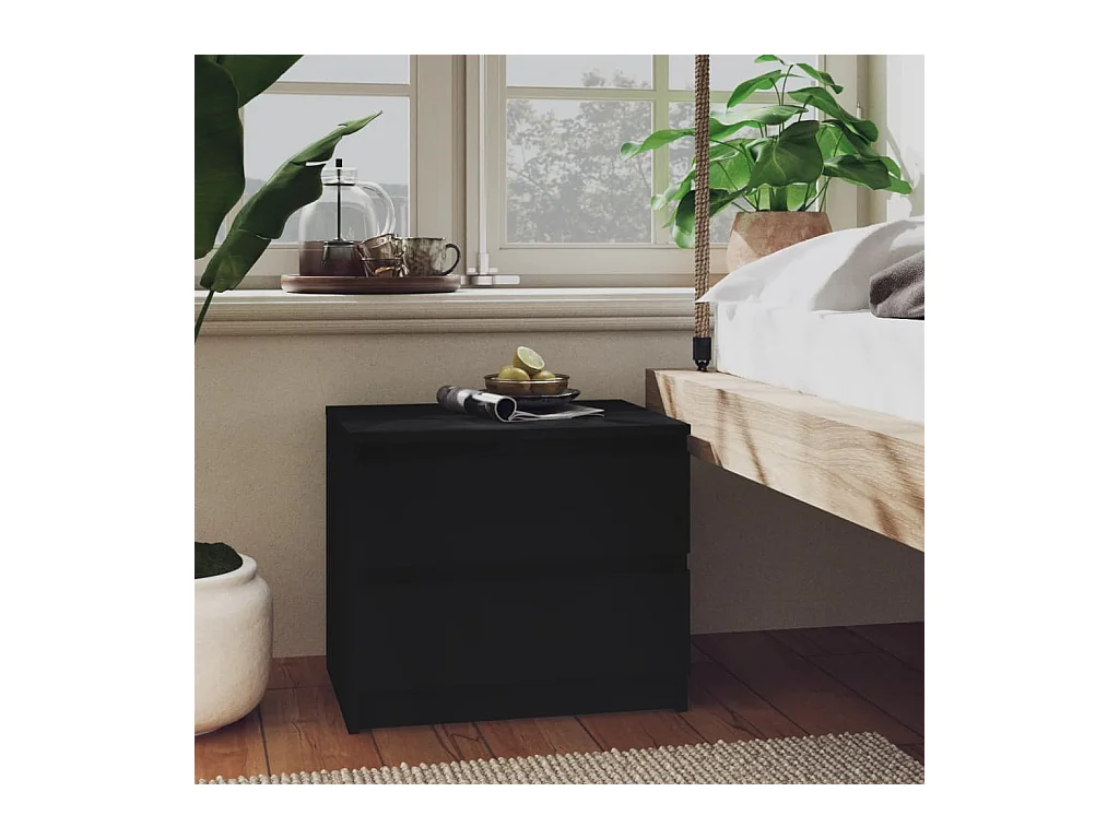 Table de chevet Noir 50x39x43,5 cm Aggloméré KEFWE93953